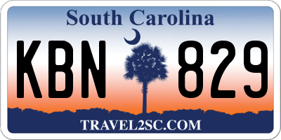 SC license plate KBN829