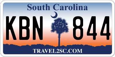 SC license plate KBN844