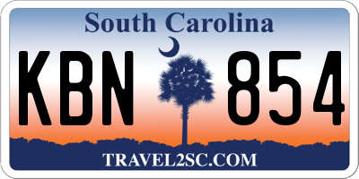 SC license plate KBN854