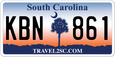 SC license plate KBN861