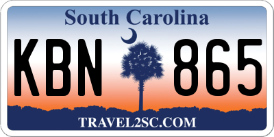 SC license plate KBN865