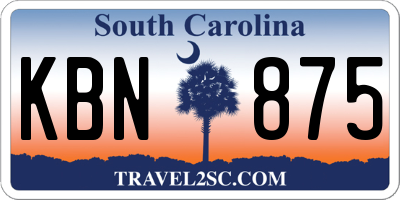 SC license plate KBN875