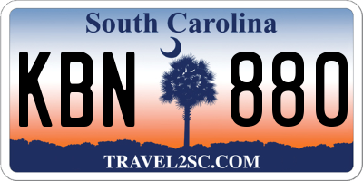 SC license plate KBN880