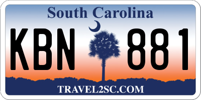 SC license plate KBN881
