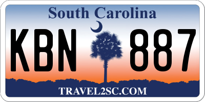 SC license plate KBN887