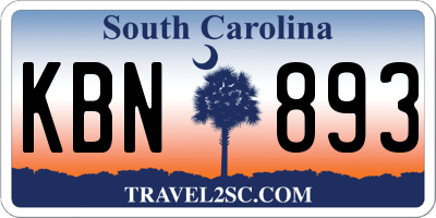 SC license plate KBN893