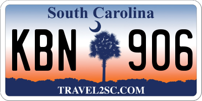 SC license plate KBN906