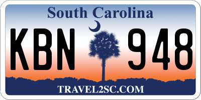 SC license plate KBN948