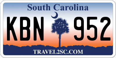 SC license plate KBN952