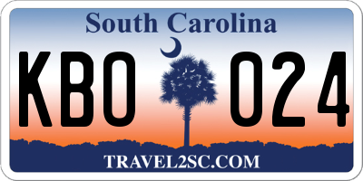 SC license plate KBO024