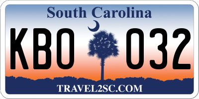 SC license plate KBO032