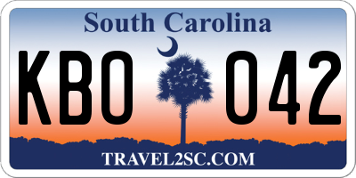 SC license plate KBO042