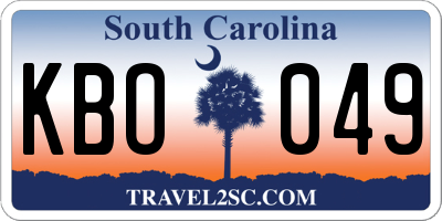 SC license plate KBO049