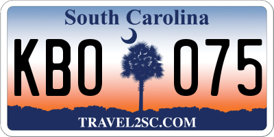 SC license plate KBO075
