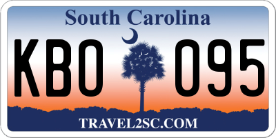 SC license plate KBO095