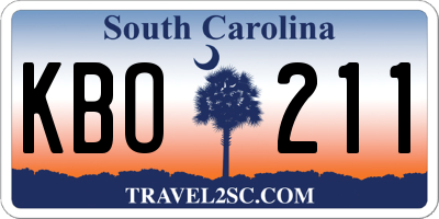 SC license plate KBO211