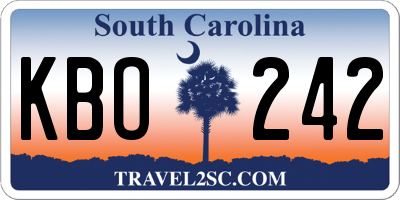 SC license plate KBO242