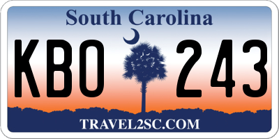 SC license plate KBO243