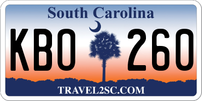 SC license plate KBO260