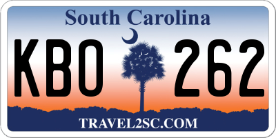 SC license plate KBO262