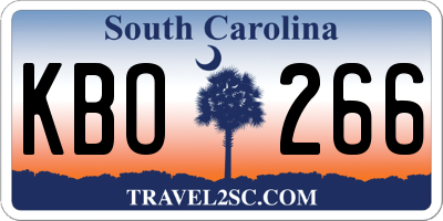 SC license plate KBO266