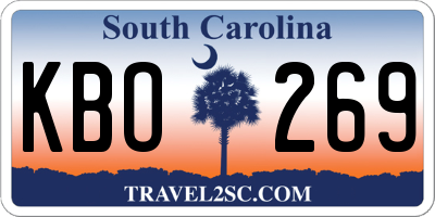 SC license plate KBO269