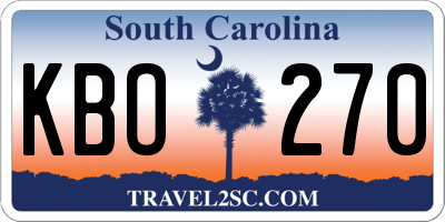 SC license plate KBO270
