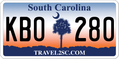 SC license plate KBO280