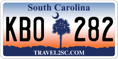 SC license plate KBO282