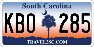 SC license plate KBO285