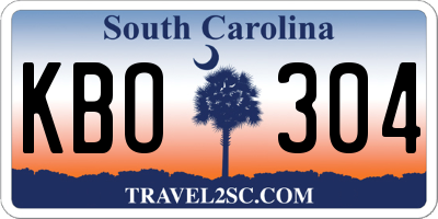 SC license plate KBO304