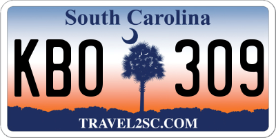 SC license plate KBO309