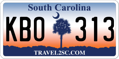 SC license plate KBO313