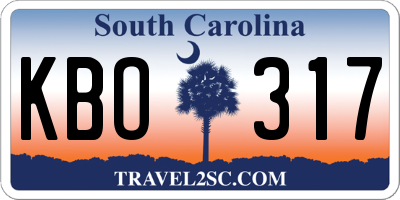 SC license plate KBO317
