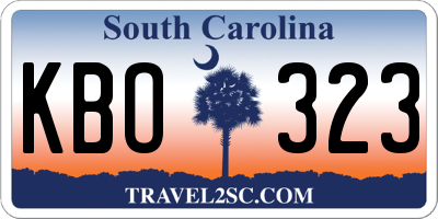 SC license plate KBO323