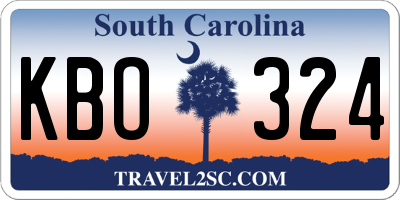 SC license plate KBO324