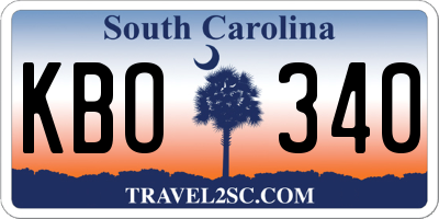 SC license plate KBO340