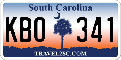SC license plate KBO341