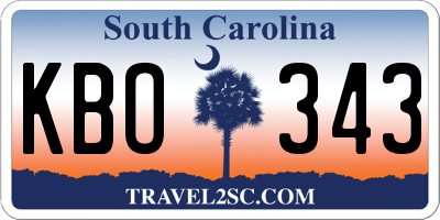 SC license plate KBO343