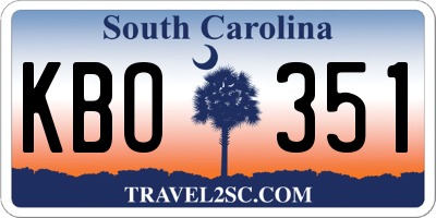 SC license plate KBO351