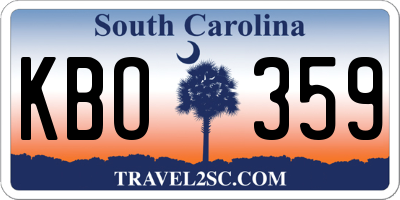 SC license plate KBO359