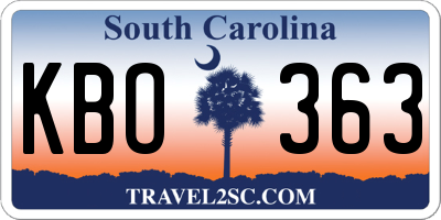 SC license plate KBO363