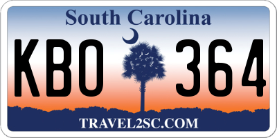 SC license plate KBO364