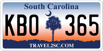 SC license plate KBO365