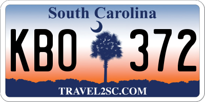 SC license plate KBO372