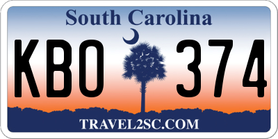 SC license plate KBO374
