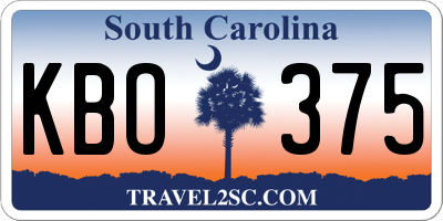 SC license plate KBO375