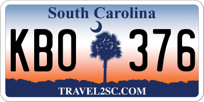 SC license plate KBO376