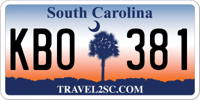 SC license plate KBO381