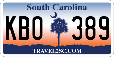SC license plate KBO389